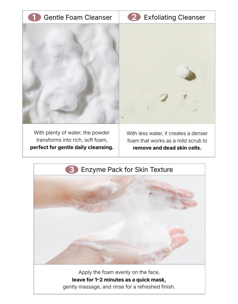 SRB Stabilized Rice Bran Enzyme Powder Wash - Exfoliating Face Wash with Enzymes for Sensitive and Acne Skin - Hydrating Collagen Rice Cleansing Powder (2.46oz)