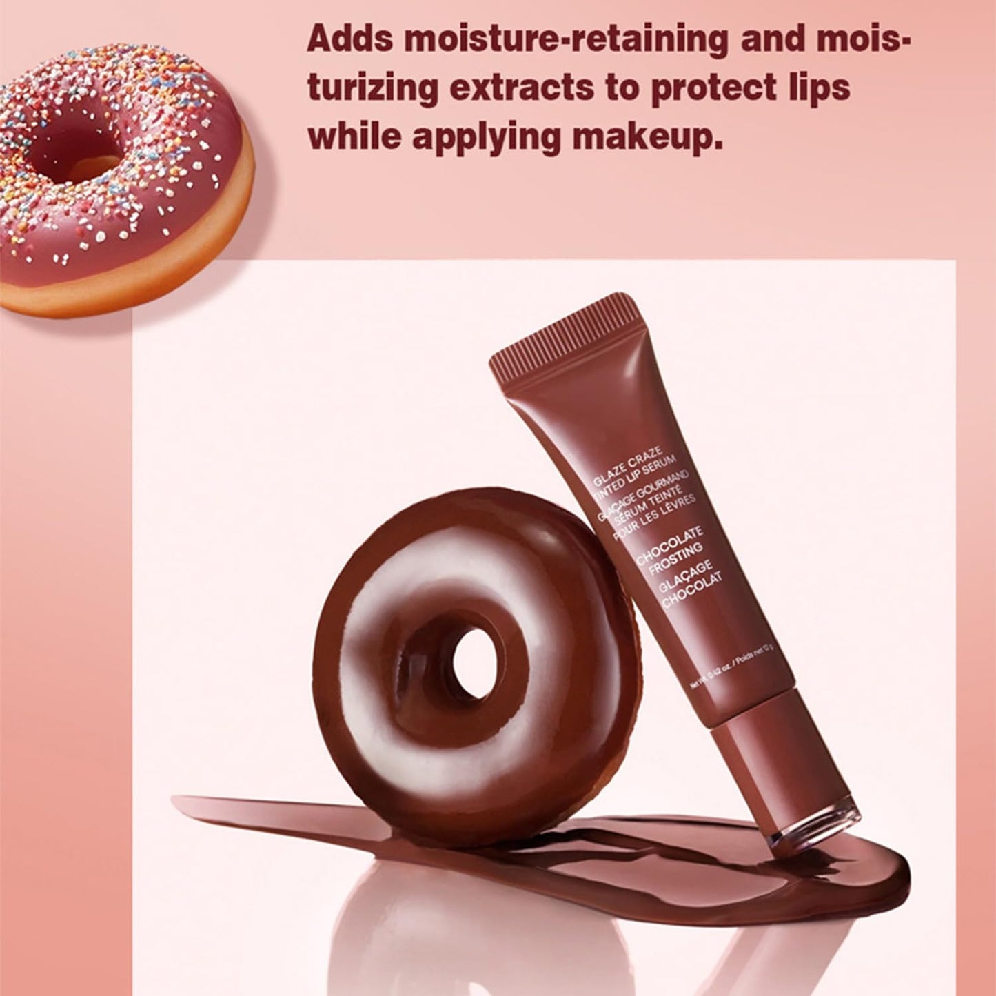 TAIKELOP Tinted Lip Serum with Donut-Shaded Applicator: Hydrating Lip Serum for Glossy, Nourished Lips with Plumping Polypeptides,8 Colors for Choosing