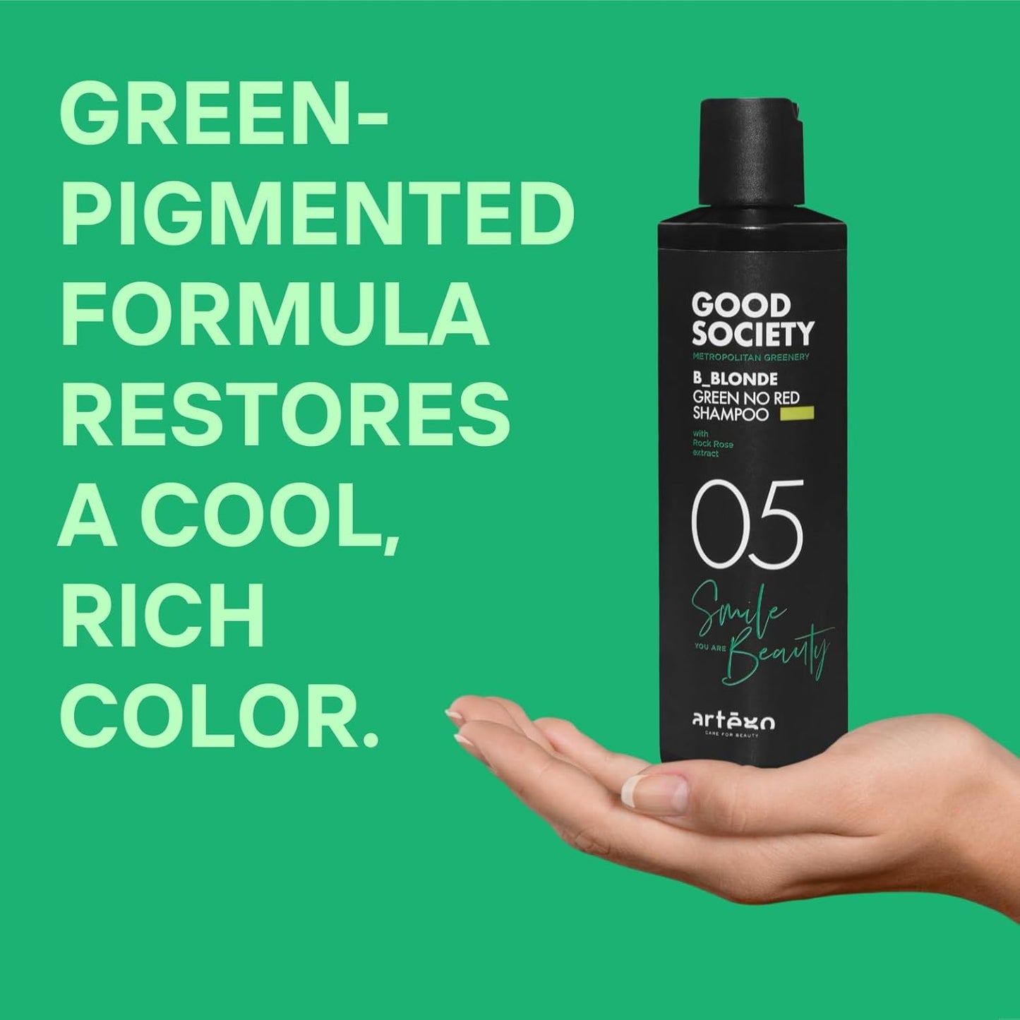 Artègo B_Blonde Green No Red Shampoo - Tone Neutralizing for Blonde, Brunette, & Bleached Hair | 8.5 fl oz