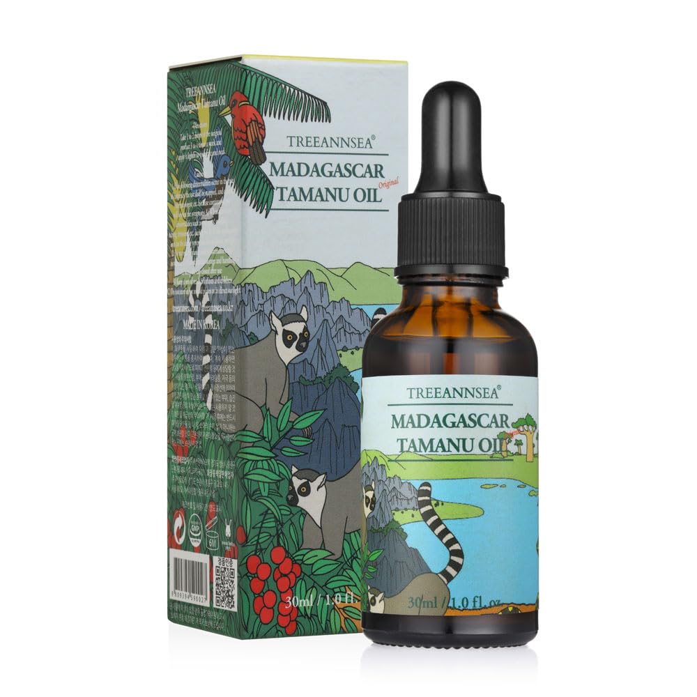 TREEANNSEA Madagascar Tamanu Oil 1.05 Fl.Oz / 30ml,100% Pure, Cold Pressed, Unrefined, Virgin,For Face, Hair & Skin Care - Natural Moisturizer | Korean Skin Care, Animal Testing Free