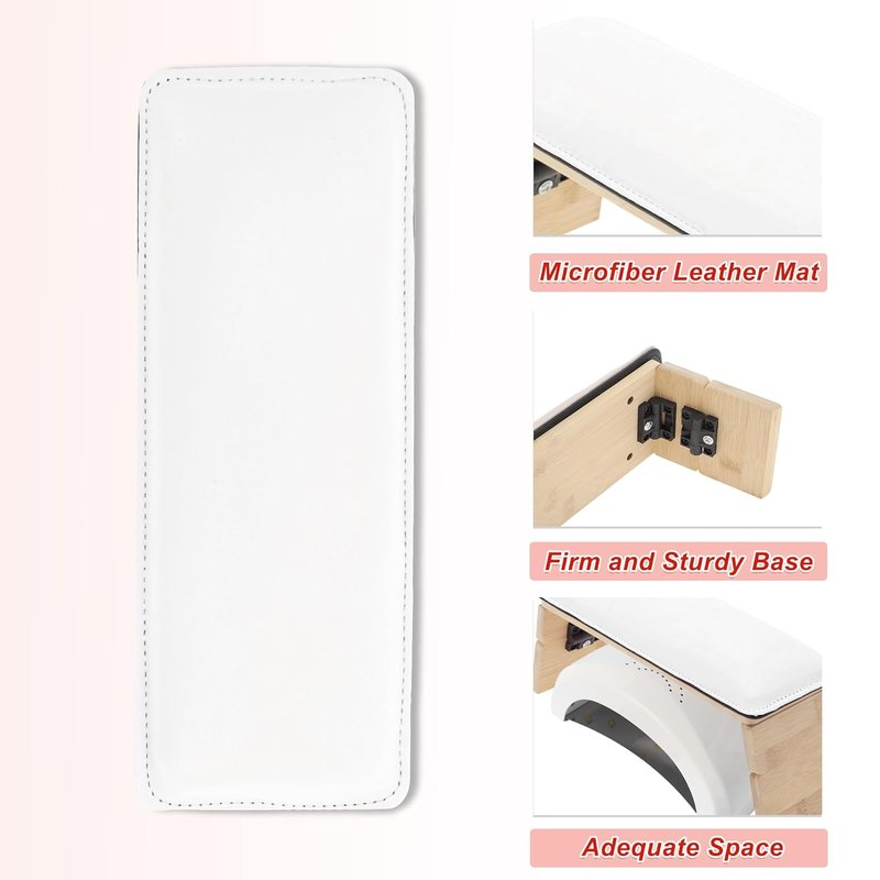 Nail Arm Rest Cushion - Comfortable Non-Slip Support for Manicure | White, 1 Set
