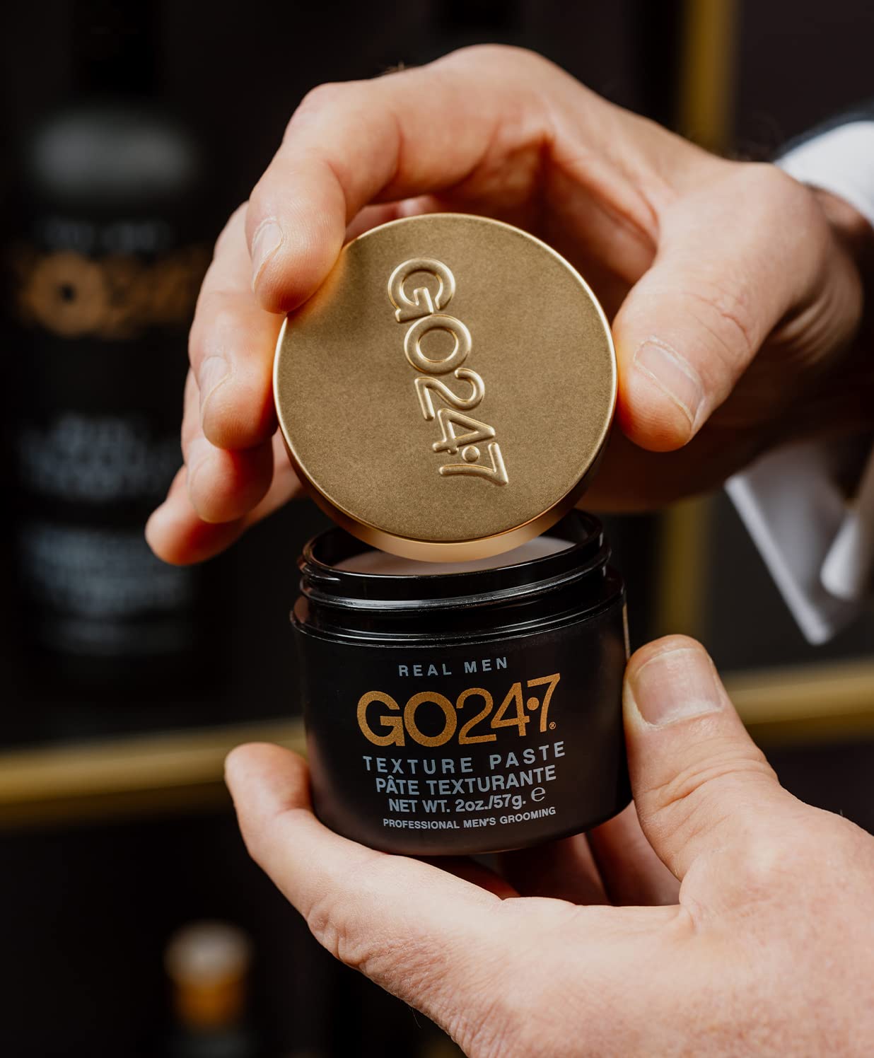 GO247 Texture Paste - Strong Hold, Matte Finish Styling Paste for Men - Adds Volume, Texture & Definition - Long-Lasting Control Without Shine - Ideal for All Hair Types, 2 Oz