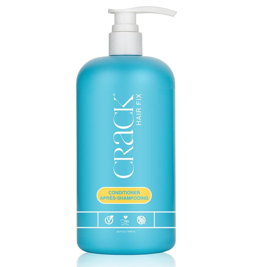 Crack HAIR FIX Conditioner with Pump Bottle | Intense Hydration & Frizz Control | Strengthens, Detangles & Restores Shine | Sulfate-Free, Vegan, Cruelty-Free & Made in USA | 33.8 Oz