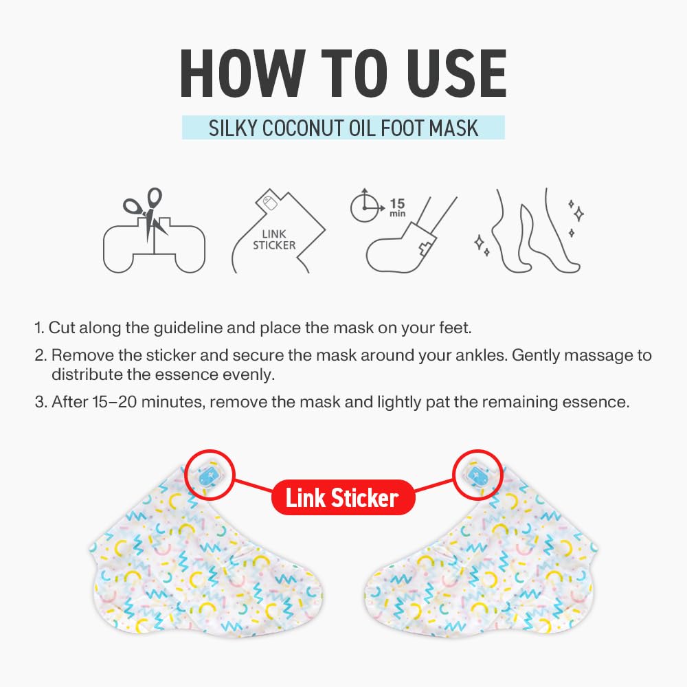 MADFORCOS Moisturizing Foot Mask Socks Silky Coconut Oil Booties for Dry, Cracked Feet & Heels | 5 Pairs