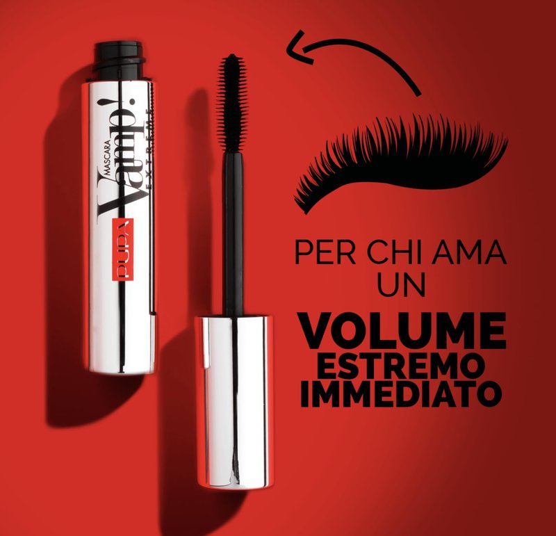 PUPA Milano Vamp! Extreme Mascara - For Voluminous And Dramatic Eyelashes Lengthening Defining Formula Adds Impact Boost Your Eye Allure With Long, Thick Lashes 010 Extra Black 0.4 Oz, I0111752