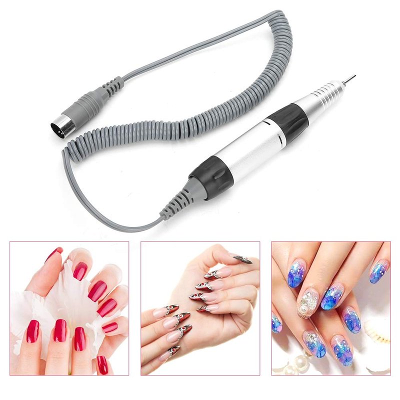 Nail Drill Handle, Nail Drill Handpiece Replacement Nails 30000 RPM Electric Nail Drill Pen Electric Nail Drill Handle Handpiece Replacement Electric File Handpiece for Electric Nail Manicure