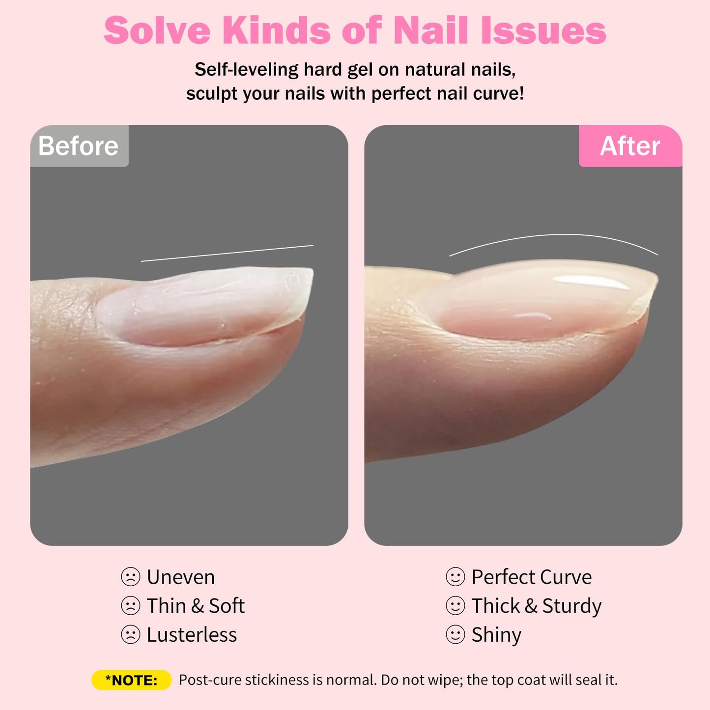 GELLAKTIK Builder Gel for Nails, 15ml 7 in 1 Builder Gel Nail Polish, LED Lamp Cured for Clear Rubber Base & Strengthener Extensions, Thickening, Repair, Salon-Quality DIY Manicure (Pink)
