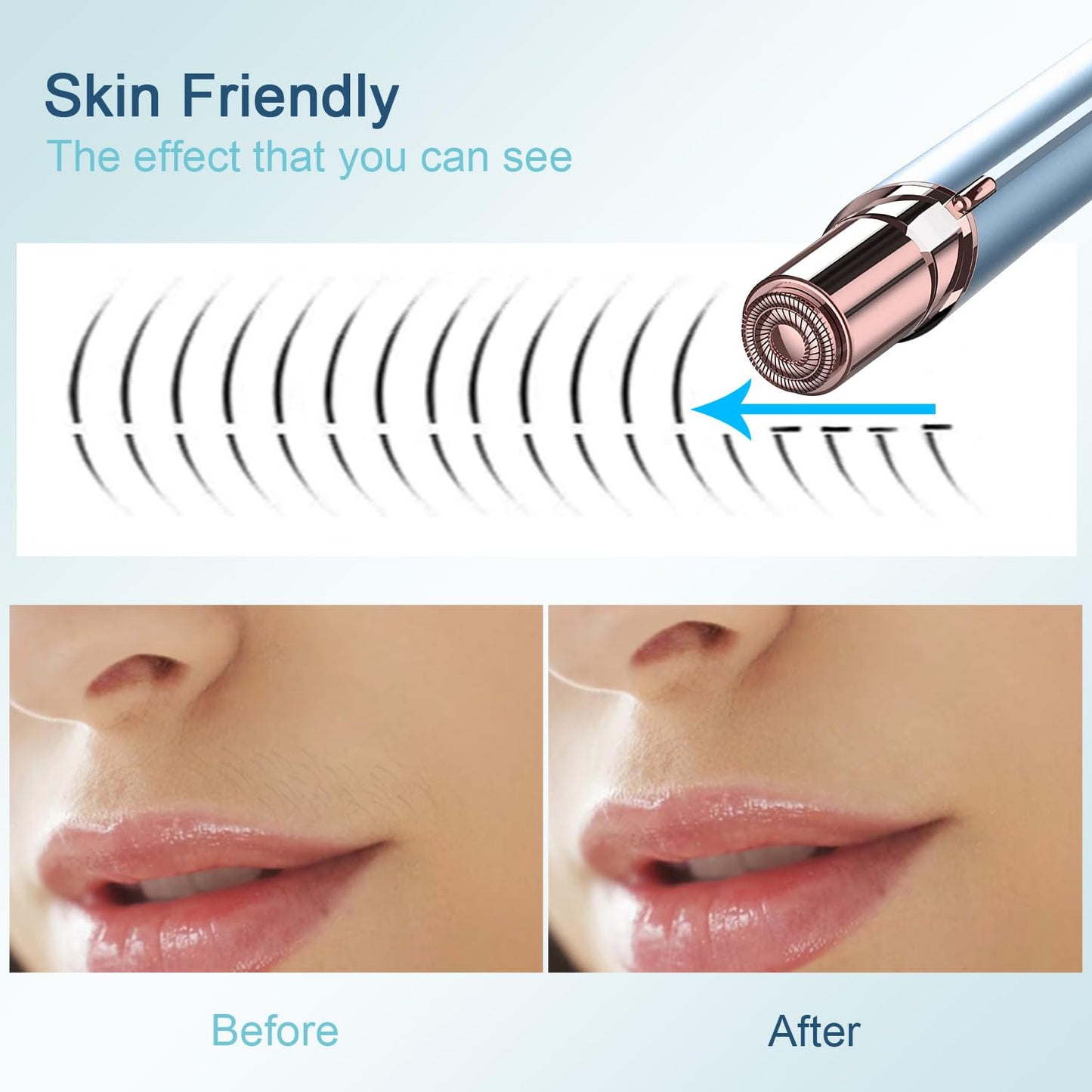 Facial Hair Remover for Women Blue Color with 6-pc Pack
