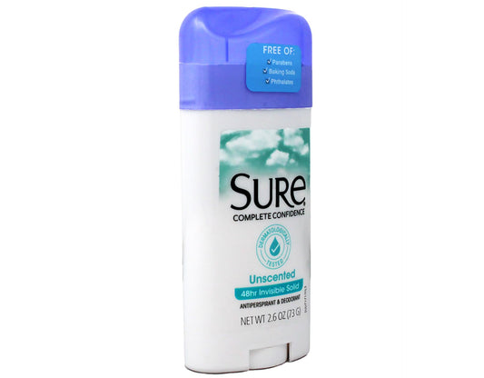 Sure Anti-Perspirant Deodorant Invisible Solid Unscented 2.60 oz (Pack of 10)