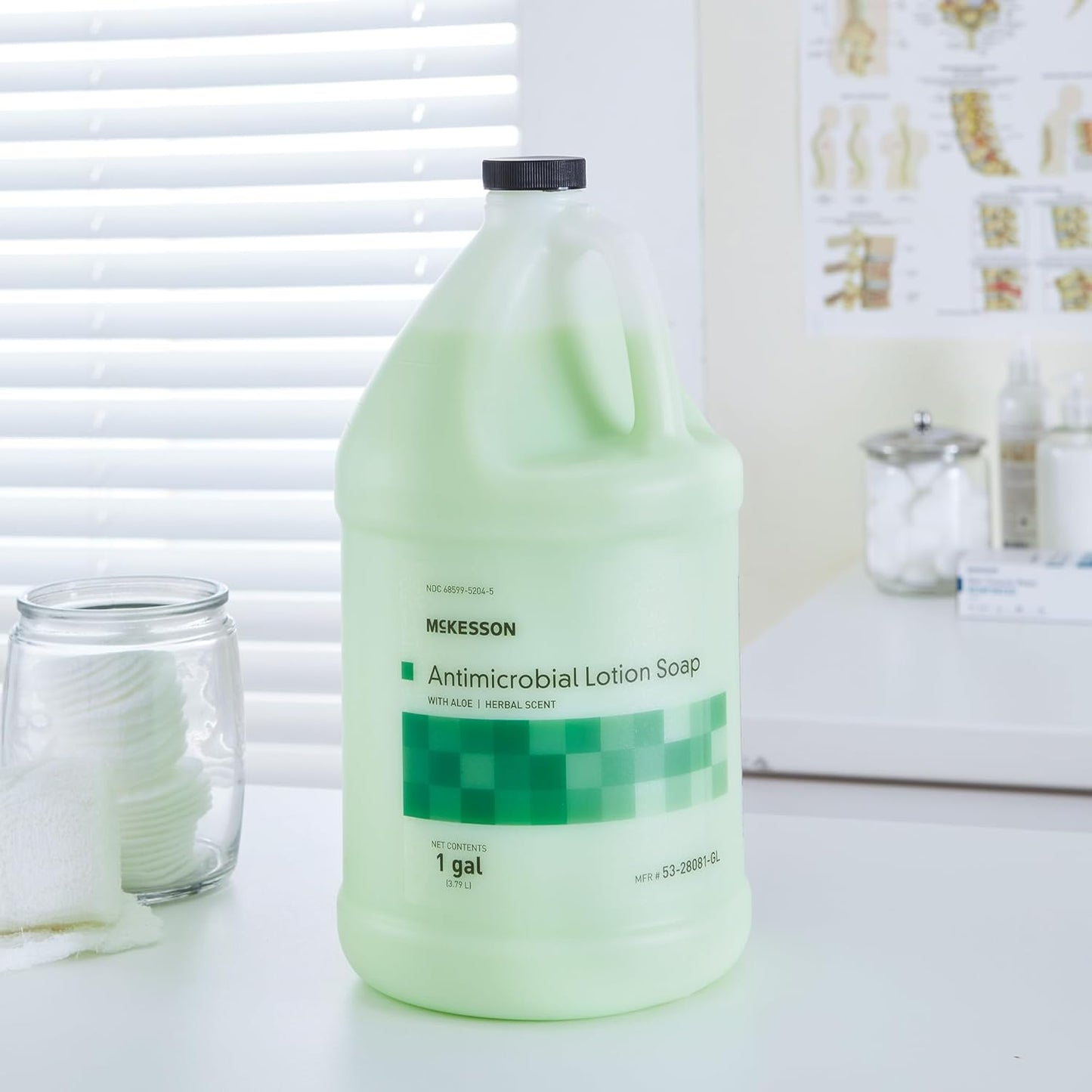 McKesson Antimicrobial Lotion Hand Soap - Aloe Infused, 1 Gallon Refill Bottle | Herbal Scent, Medical-Grade Cleanliness