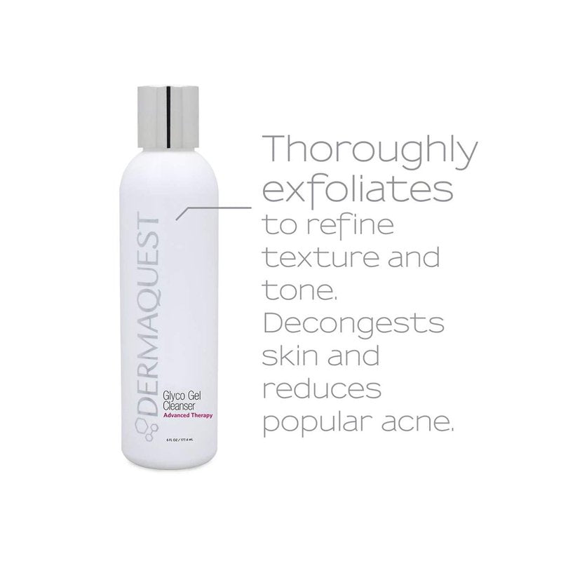 DermaQuest Advanced Therapy Foaming Glyco Gel Based Cleanser with 15% Glycolic Acid & Lactic Acid - Deep Cleansing Daily Face Wash for Oily Skin and Papular Acne (6 oz)