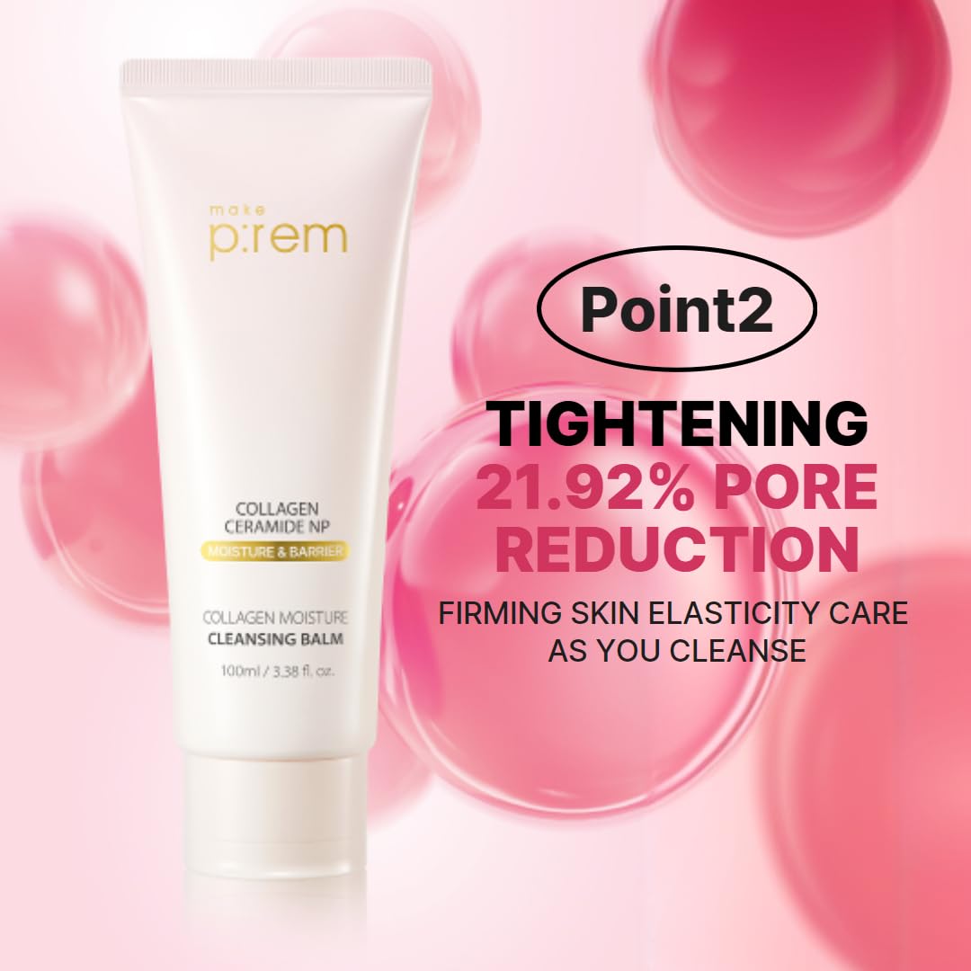 Collagen Moisture Cleansing Balm - Gentle Makeup Remover for Pore Tightening | Korean Skin Care, 3.38 fl. oz.