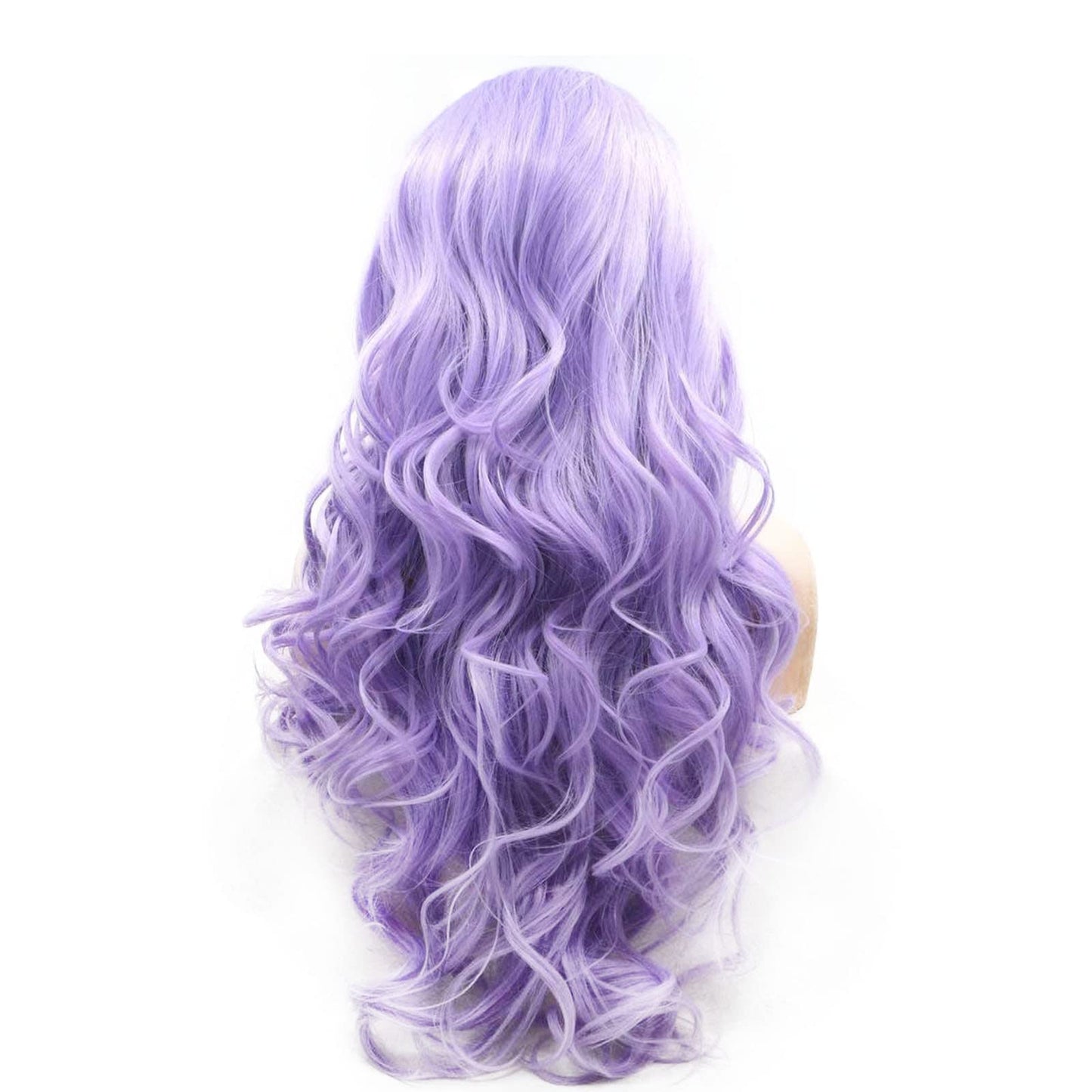 AFBeauty Purple Wig Lace Front Synthetic Hair Long Heat Resistant Wavy Middle Part Wigs for Women Natural Hairline Lilac Lavender Colour 22 Inches Hand Tied Lace Wig Drag Queen Cosplay Daily