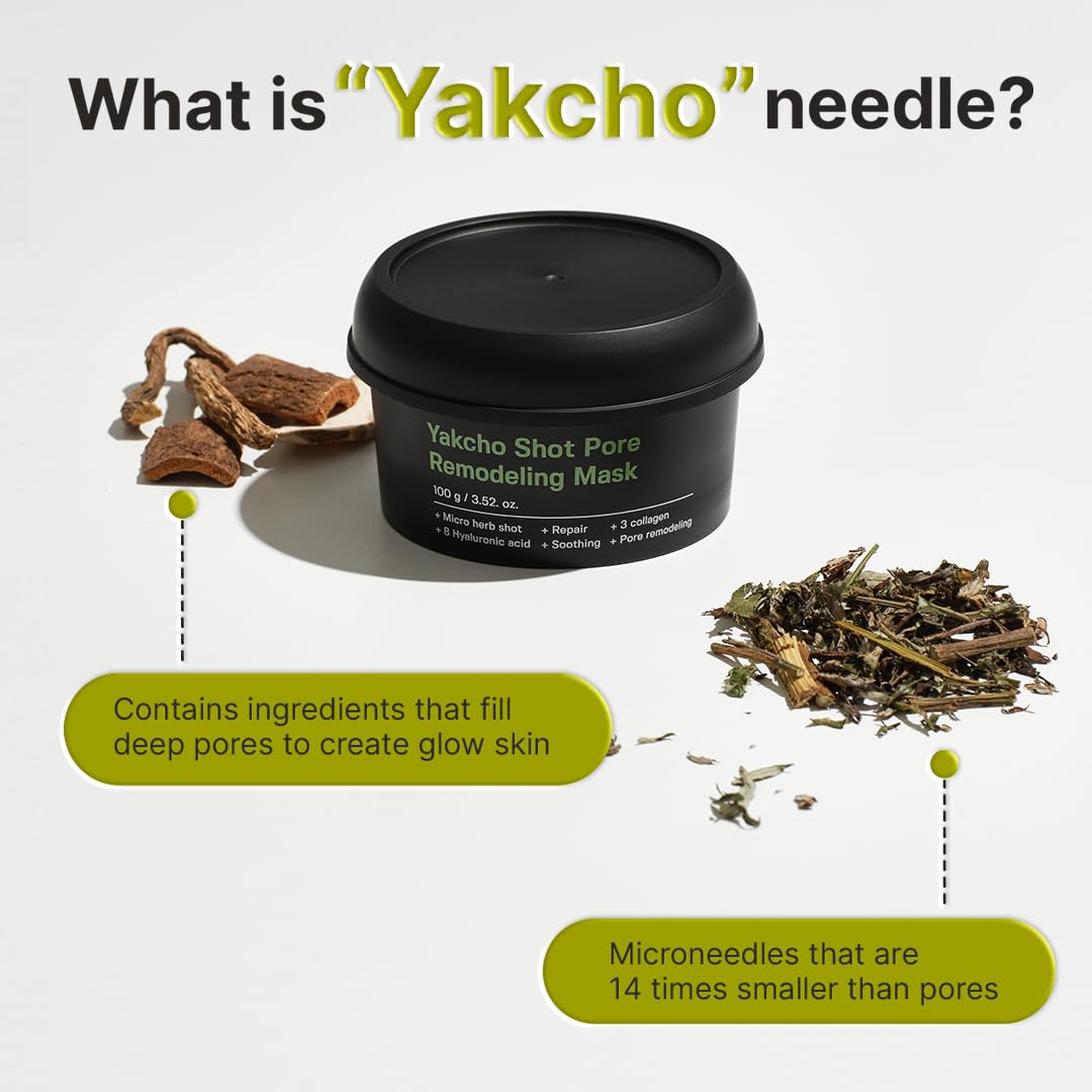 SUNGBOON EDITOR Yakcho Shot Pore Remodeling Mask, Clay Mask for Pores, Blackheand Remover, Korean Face Mask, Exfoliating Face Mask for Oily Skin, Korean Skin Care, 3.52 oz.