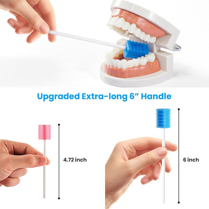 Disposable Oral Care Swabs - Individually Wrapped with Longer Handle | 400 Count