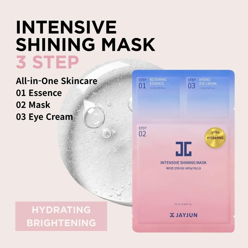 JAYJUN Intensive Shining Mask - Lavender Extract 3-Step Hydration | 10 Pack Korean Sheet Mask for Dull Skin