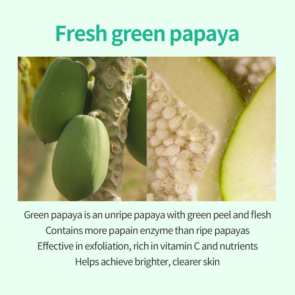 COSCELL Green Papaya PDRN Pore Ampoule - Lightweight Korean Pore Serum for Rough Skin Texture and Daily Hydration, Fresh Non-Sticky Glow Serum 30ml / 1.01 Fl Oz