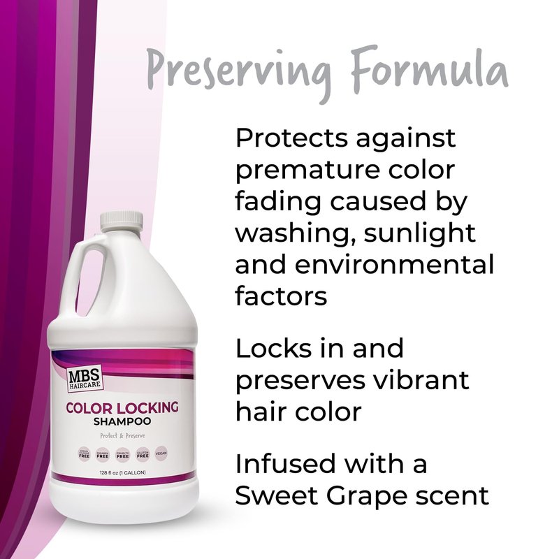 MBS Haircare Color Locking Shampoo - Sodium Chloride Free, Paraben Free, Vegan