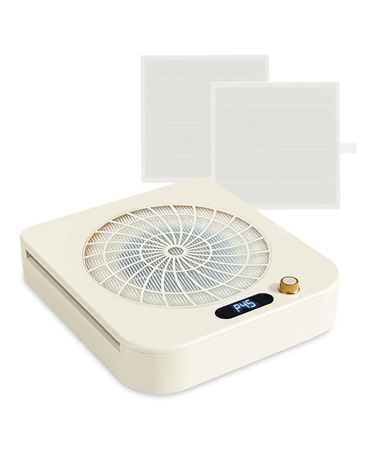 4300RPM Low Noise Nail Dust Collector - 45 Gear Adjustable Vacuum Fan Dust Extractor with Reusable Filter and LED Display,Green Nail Tech Tool for Home and Professional Salon Use