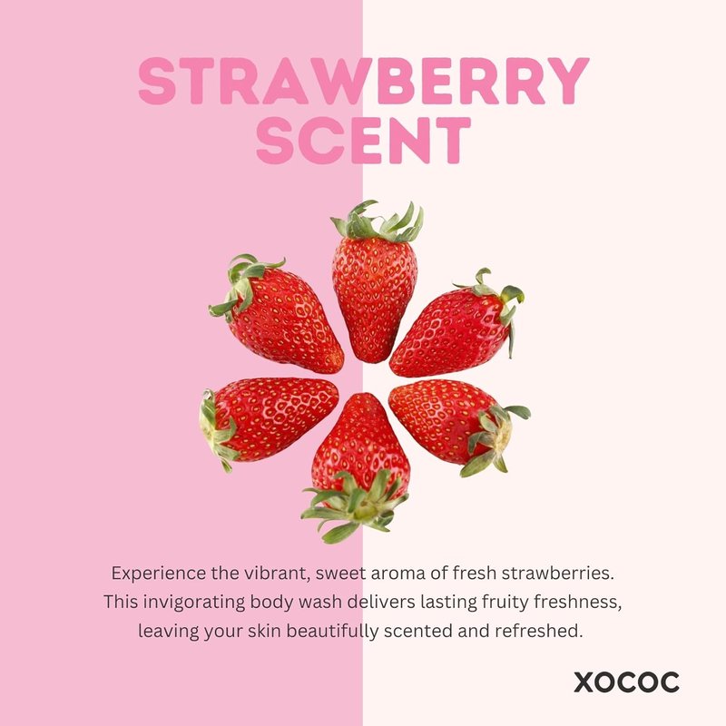 Strawberry Milk Body Wash - Moisturizing Cleanser with Milk Protein & Strawberry Scent | 33.8 fl oz, Paraben Free