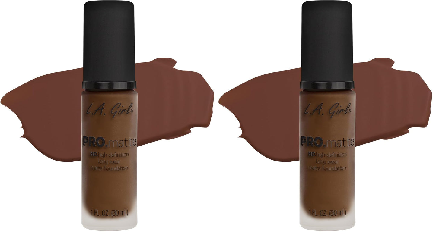 L.A. Girl Pro Matte Foundation, Espresso, 1 Fluid Ounce (Pack of 2)