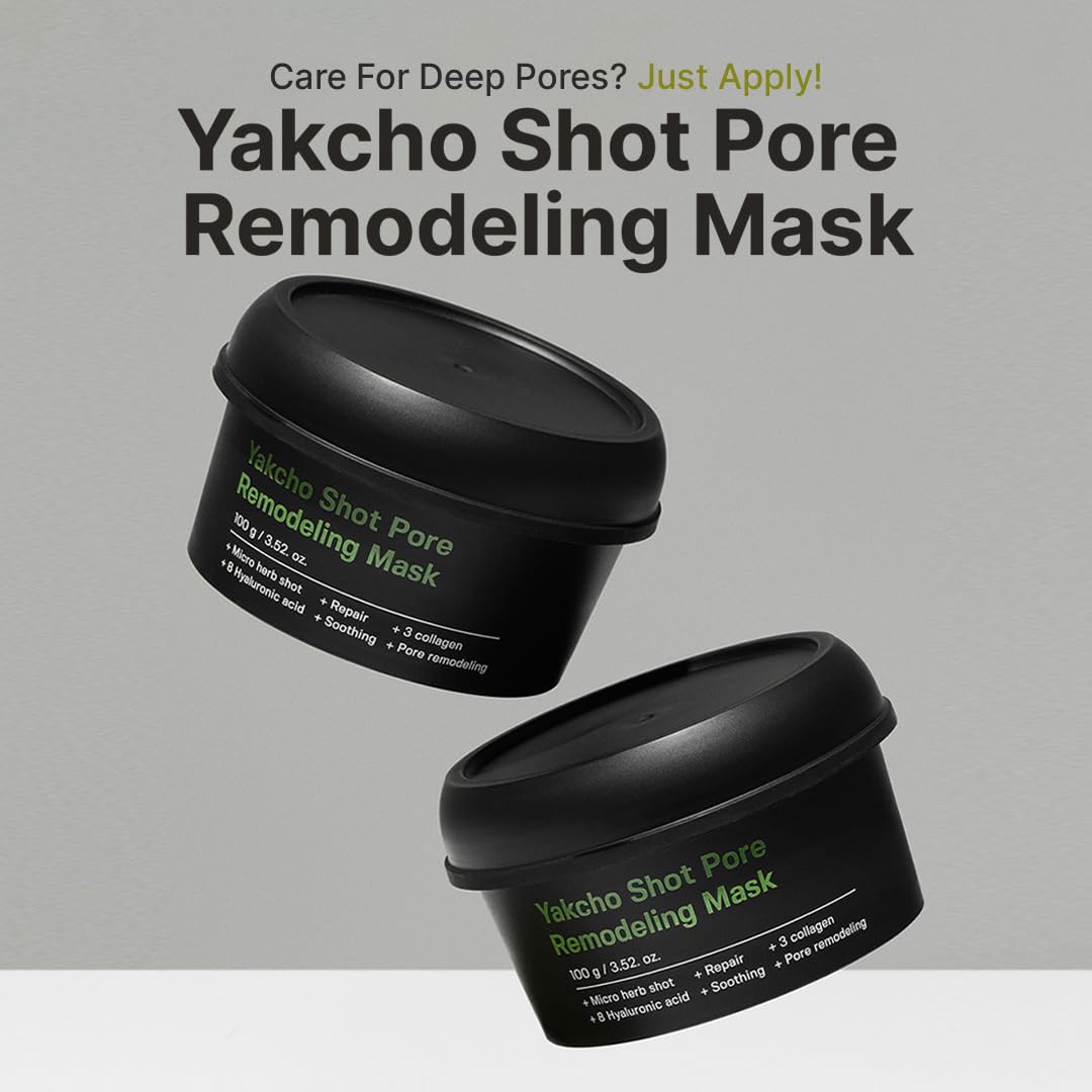 SUNGBOON EDITOR Yakcho Shot Pore Remodeling Mask, Clay Mask for Pores, Blackheand Remover, Korean Face Mask, Exfoliating Face Mask for Oily Skin, Korean Skin Care, 3.52 oz.