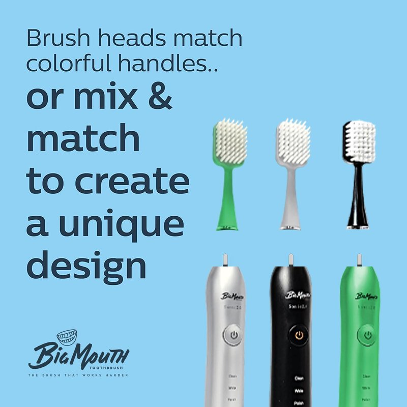Big Mouth Sonic Toothbrush Refill Brush Heads – Compatible Toothbrush Heads for Electric Toothbrush Replacement Heads