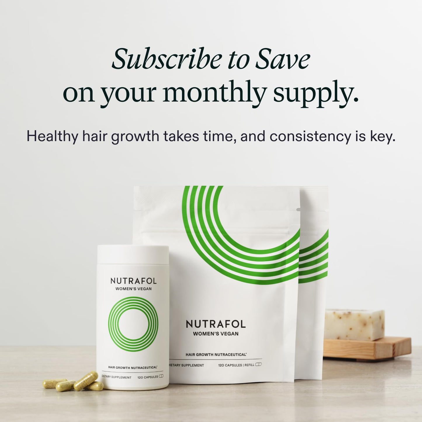 Nutrafol Women's Hair Growth Supplements and Hair Serum, Women 18-44 Years Old, Clinically Tested for Visibly Thicker, Stronger Hair, 100% Vegan Ingredients, Dermatologist Recommended - 1 Month Supply