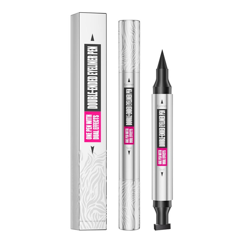 Yanqina 2-in-1 Double Head Winged Eyeliner Stamp - Waterproof, Smudge-Proof & Fade-Resistant Black Liquid Liner Cat Eyes