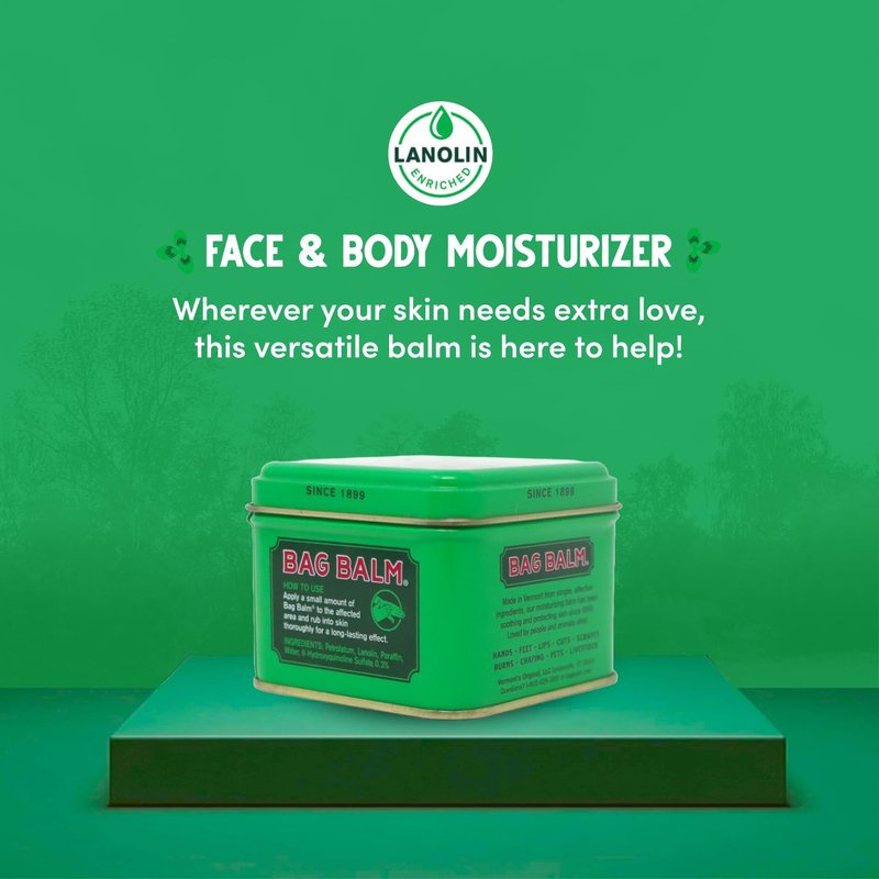 Vermont's Original Bag Balm - Hand Moisturizer for Dry Skin & Cracked Hands | 8oz Tin, 3 Pack