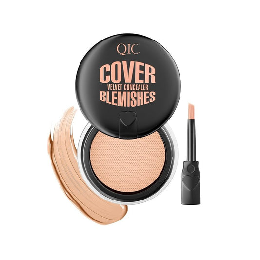 QIC Pot Concealer Full Coverage - Under Eye Concealer Waterproof Makeup Concealer to Cover Dark Circles, Blemishes, Redness and Spots Crease-Proof Color Corrector De Ojeras (Natural Skin Tone,0.21 Oz)