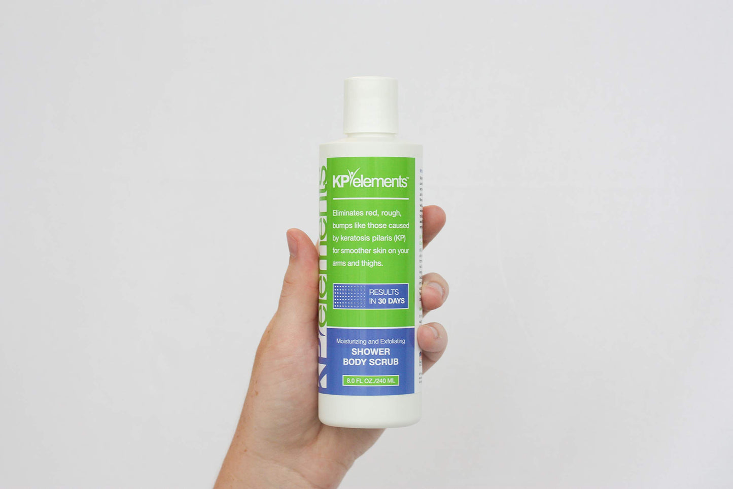 KP Elements Body Scrub (8 fl oz) | Keratosis Pilaris Treatment | Exfoliating Body Scrub and Body Moisturizer for Dry Skin | Helps Reduce Red Bumps | Body Skin Care Product for Men and Women