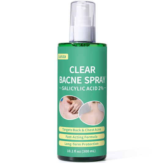 Bacne Spray for Back Acne – Salicylic Acid & Witch Hazel Formula – Soothes & Hydrates – Fast-Acting, Non-Irritating, Safe for Teens & Adults – For All Skin Types – 10 oz