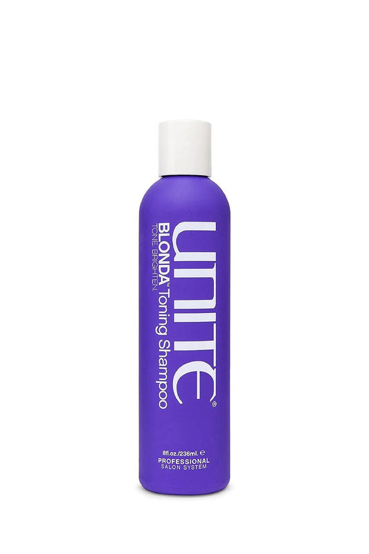 UNITE Hair – BLONDA Toning Purple Shampoo – Neutralizes Brassy & Yellow Tones in 60 Seconds – Brightens Blonde, Gray & Highlighted Hair – 8 Fl Oz