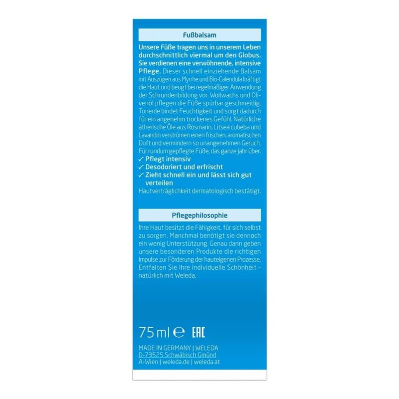 Weleda Foot Balm, 2.5 Fl Oz