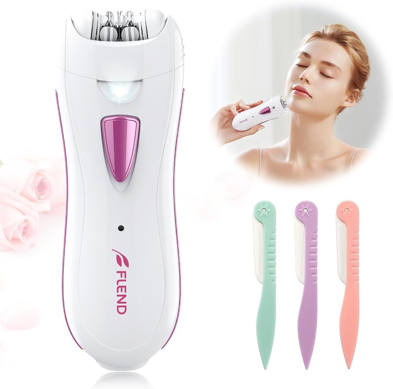 Epilator for Women - Rechargeable Smooth Glide Hair Removal Device with LED Light | Face, Bikini, Armpits, Arms, Legs