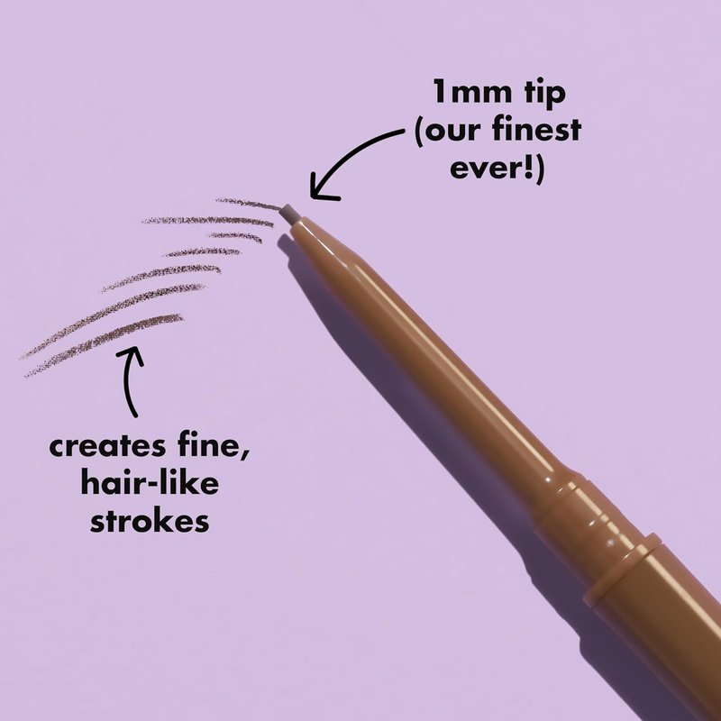 e.l.f. Micro-Fine Brow Pencil - Waterproof Brow Color & Spoolie for Natural Feathered Finish | Vegan, Black