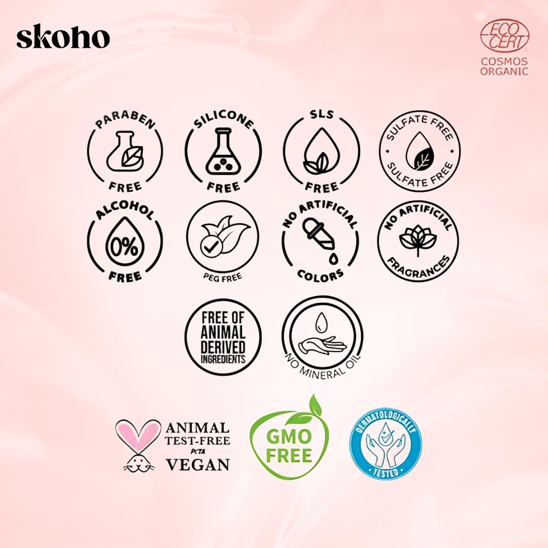 SKOHO Retinol based Anti Aging Organic face Serum with 98.949% Naturality | Reduces Fine Lines & Wrinkles | Plant based Retinol serum for face| Hyaluronic Acid & Kiwi extract | COSMOS Certified| 30ml