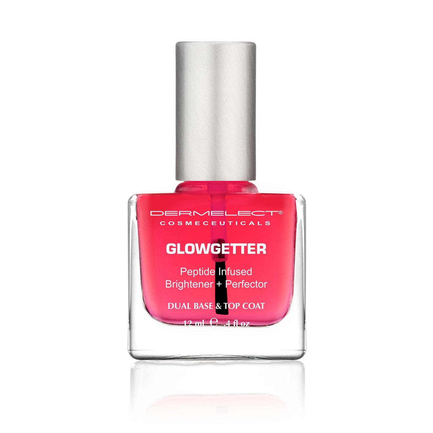 Dermelect Glowgetter Brightener + Perfector Nail Strengthener, French Mani Tint & Glossy Top Coat | Repairs Yellowing, Peeling, Ridged & Damaged Nails - 0.4 fl oz