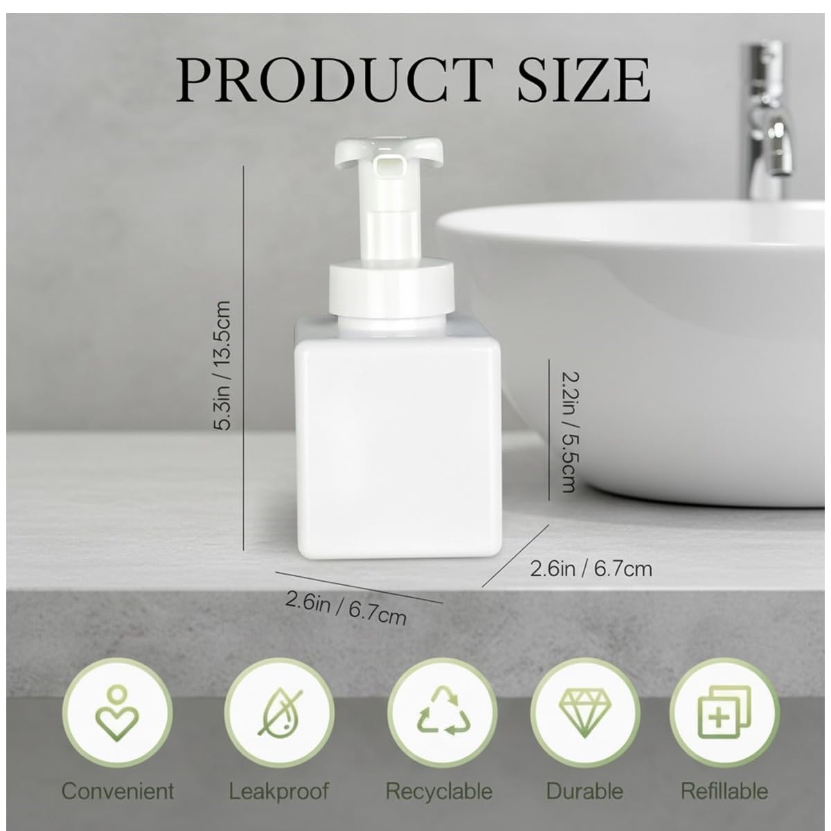 12 Piece 250ml Foam Soap Dispenser, Travel Foam Dispenser. Refillable Plastic Pump Hand Soap Bottle, Travel Essentials, Clear Container for Bathroom Vanity