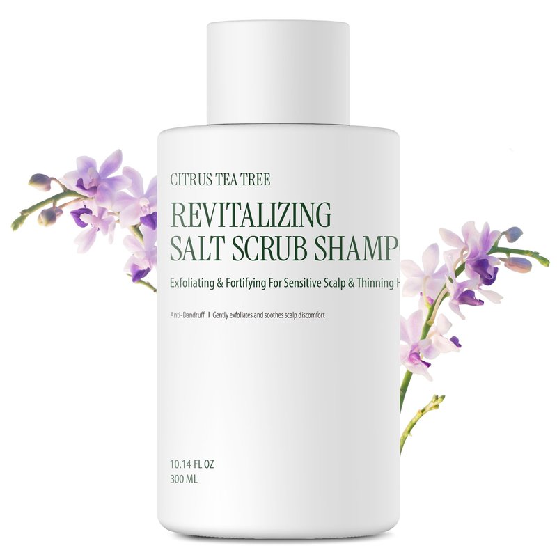 CURLYSHYLL Revitalizing Salt Scrub Shampoo | Exfoliating & Clarifying Scalp Treatment | Dual Salt Formula | Scalp Care for Thinning Hair | 300ml