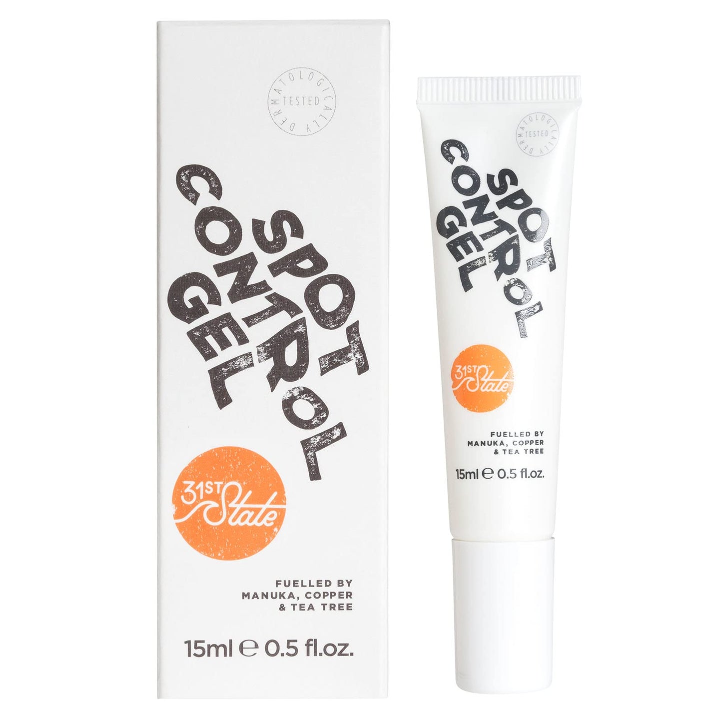 31st State Spot Control Gel - Acne Treatment, Reduces Redness - Clear Gel, Quick-Dry - Vegan, Gluten-Free, Paraben-Free and SLS/SLES-Free - 15ml
