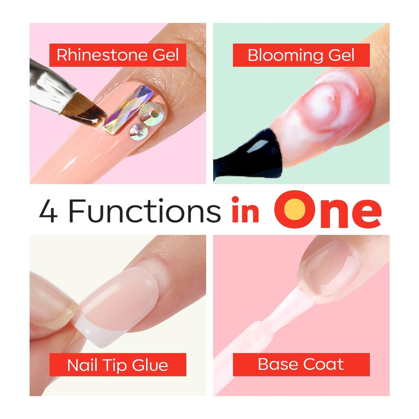 modelones Nail Glue for Press Ons, Clear Tips, Acrylic Nails, Need U V Light Cured, 15ML