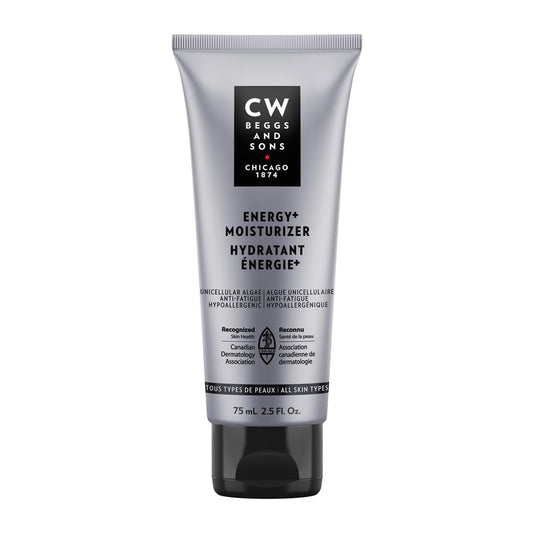 CW Beggs Energy+ Moisturizer for Men, Normal to Dry Skin, Anti-Fatigue Face Cream, Hypoallergenic, Fragrance-Free, Paraben-Free, Alcohol-Free, Mineral Oil-Free, Cruelty-Free, 2.5 Fl. Oz.