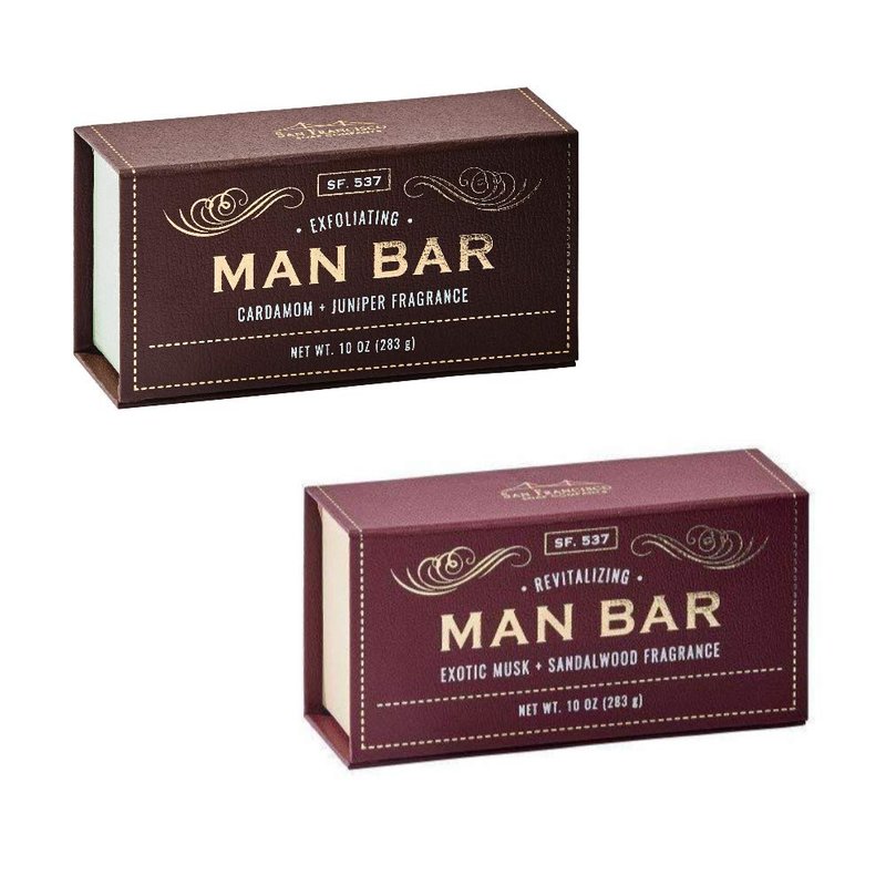San Francisco Soap Company Man Bar 10 Ounce Bar Soap Bundle - 1 each Sandalwood + Cardamom/Juniper