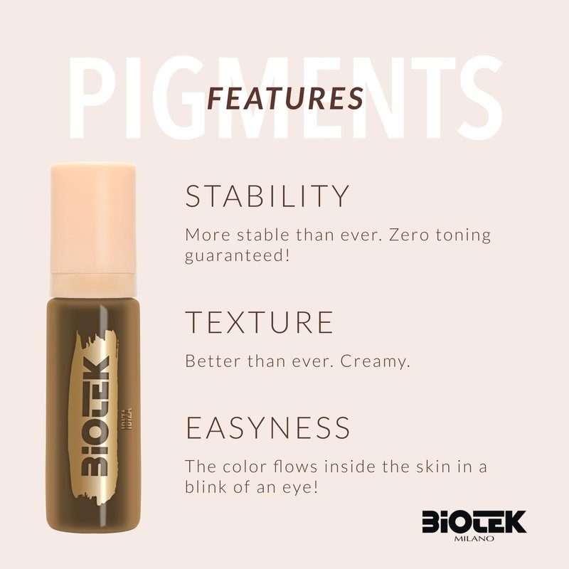 BIOTEK Brow Pigment for Permanent Makeup - Neutral Blond Color for Eyebrows - Inorganic Creamy - Made in Italy - Moscow 0,24 fl.oz.
