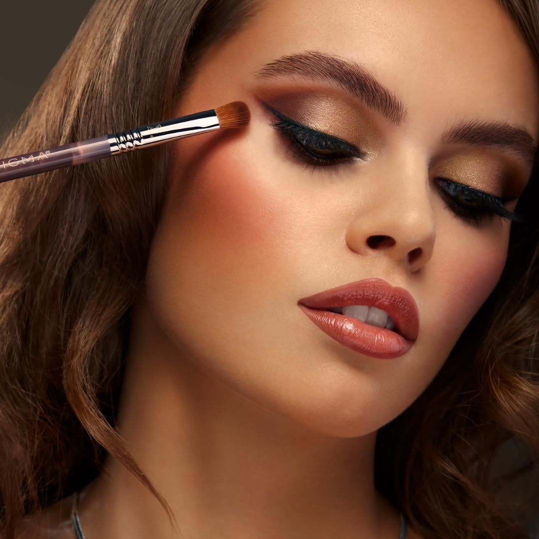 Sigma Beauty Cool Neutrals Eyeshadow Palette — Dual-Ended Brush, 14 Cool-Toned Eye Shadows - Includes Mirror, Waterproof Technology, Mixture of Finishes