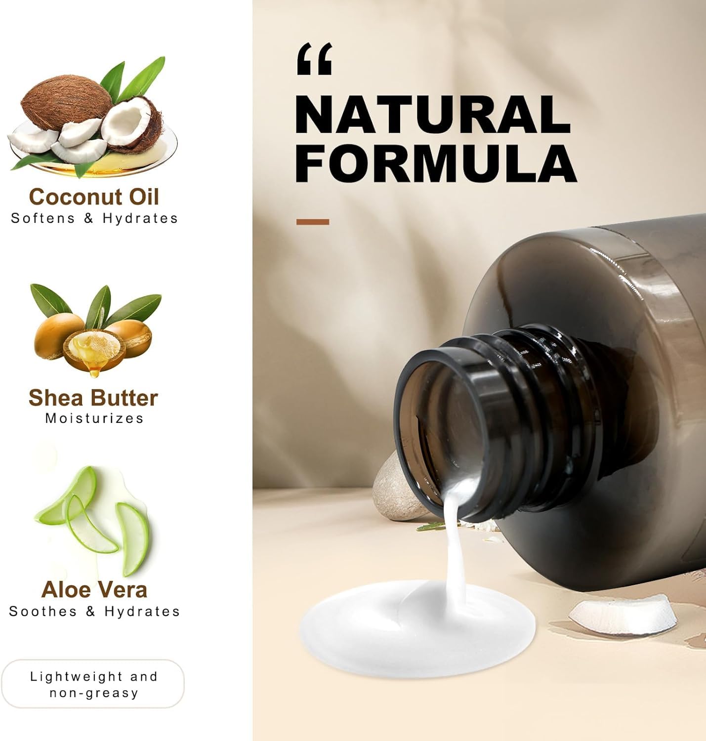 Beard Wash & Conditioner for Men | Organic Coconut & Aloe Formula - 6.7oz, Reduces Frizz & Softens Coarse Beards