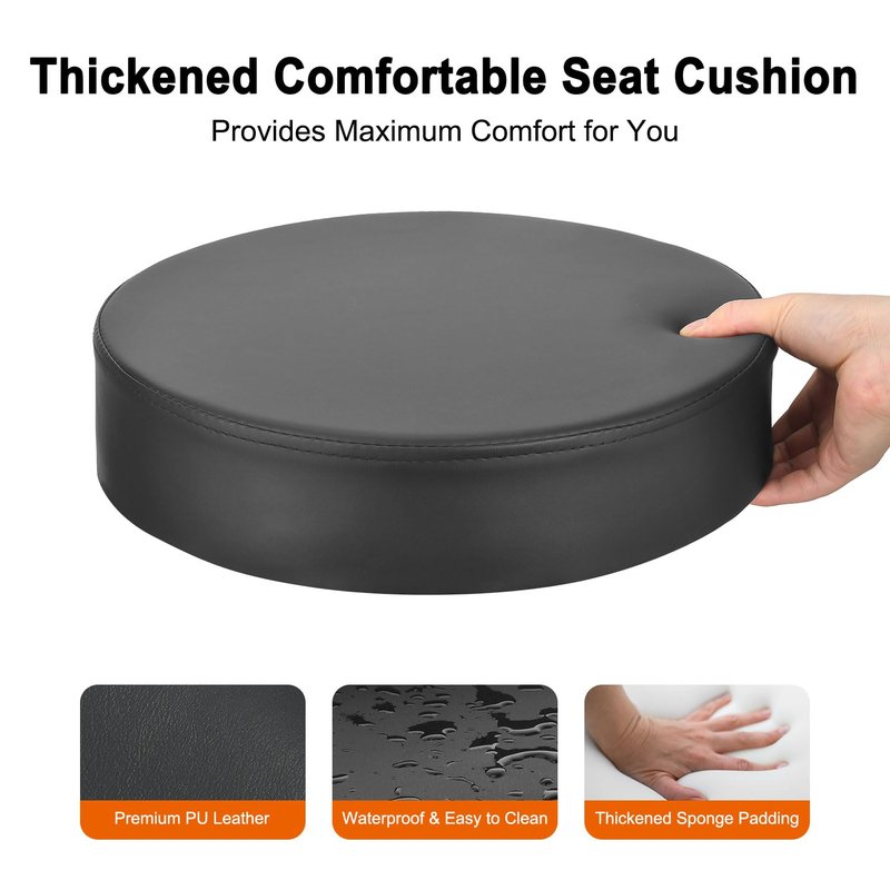 JOSTZHXIN Rolling Stool PU Leather Swivel Stools Height Adjustable, Drafting Work SPA Task Chair with Wheels, Home Office Salon Stool Chair (Style 2)