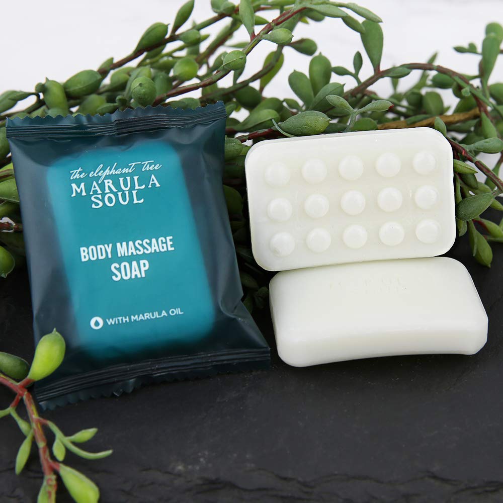 Marula Oil Massage Bar Soap - Nourishing & Deep Cleansing | 1 Oz, Anti-Slip, Individually Wrapped (70 Bars)